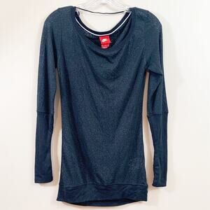 Nike Black Cheetah Sheer Long Sleeve Top